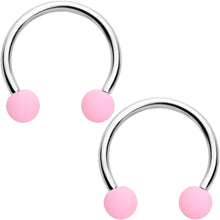 Load image into Gallery viewer, 16G 3/8 Matte Pinks Peach Horseshoe Circular Barbell Set of 6