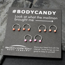 Load image into Gallery viewer, 16G 3/8 Matte Pinks Peach Horseshoe Circular Barbell Set of 6