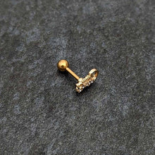 Load image into Gallery viewer, 16G 1/4 Clear Gem Gold Tone Luscious Lizard Cartilage Earring