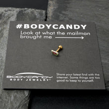 Load image into Gallery viewer, 16G 1/4 Pink Gem Gold Hue Watermelon Yum Cartilage Tragus Earring