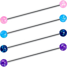 Load image into Gallery viewer, 14G Pink Blue Purple Faux Opal Pack Industrial Barbell Set of 4