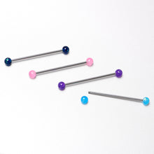 Load image into Gallery viewer, 14G Pink Blue Purple Faux Opal Pack Industrial Barbell Set of 4
