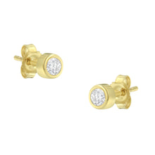 Load image into Gallery viewer, 10K White Gold 1/5 Cttw Round Brilliant-Cut Near Colorless Diamond Bezel-Set Stud Earrings (H-I Color, I1-I2 Clarity)