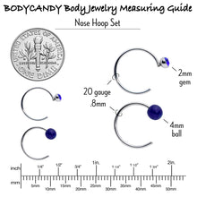 Load image into Gallery viewer, 20G 5/16 Nose Hoop Gem Faux Opal Pack Classy Nose Ring Set of 6