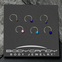 Load image into Gallery viewer, 20G 5/16 Nose Hoop Gem Faux Opal Pack Classy Nose Ring Set of 6