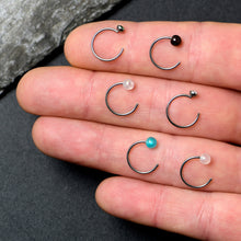 Load image into Gallery viewer, 20G 5/16 Nose Hoop Gem Faux Opal Pack Dynasty Nose Ring Set of 6