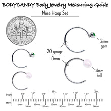 Load image into Gallery viewer, 20G 5/16 Nose Hoop Gem Faux Opal Pack Dynasty Nose Ring Set of 6