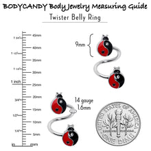 将图片加载到图库查看器,Clear Gem Ladybug Yin Yang Spiral Twister Belly Ring