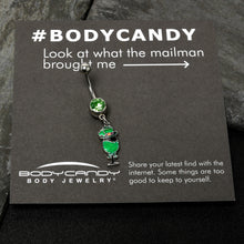 将图片加载到图库查看器,Green Gem Fancy Leprechaun St Patricks Dangle Belly Ring