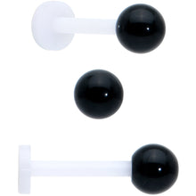 将图片加载到图库查看器,16G 5/16 Red CZ Gem Black Skull Passion Heart Labret Tragus Curation Set of 3