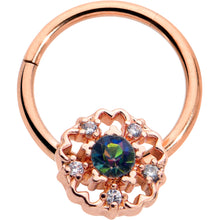 将图片加载到图库查看器,16G 3/8 Vitrail Gem Rose Gold Hue Flower Hinged Segment Ring