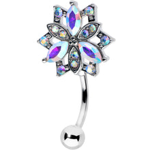 Load image into Gallery viewer, Aurora CZ Gem Snowflake Style Belly Ring