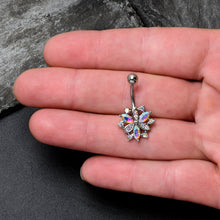 Load image into Gallery viewer, Aurora CZ Gem Snowflake Style Belly Ring