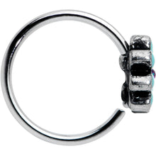 Load image into Gallery viewer, 20G 5/16 Blue Gem Flower Teal Petals Nose Hoop