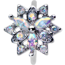 Load image into Gallery viewer, 20G 5/16 Aurora CZ Gem Snowflake Style Nose Hoop