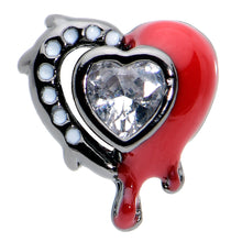 Load image into Gallery viewer, 16G 1/4 Clear Gem Black Bleeding Heart Cartilage Tragus Earring