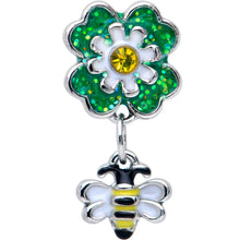 Load image into Gallery viewer, 16G 1/4 Yellow Gem Daisy Bee Glittery Cartilage Tragus Earring