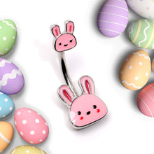 Load image into Gallery viewer, Kawaii Cutie Easter Bunny Double Mount Belly Ring