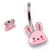 Load image into Gallery viewer, Kawaii Cutie Easter Bunny Double Mount Belly Ring