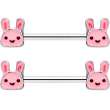 Load image into Gallery viewer, 14G 9/16 Kawaii Cutie Easter Bunny Barbell Nipple Ring Set