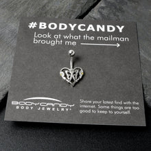 Load image into Gallery viewer, Clear Yellow CZ Gem Heart Flower Butterfly Belly Ring