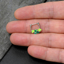 Load image into Gallery viewer, 16G 5/16 Glitter Top Hat Shamrock St Patricks Cartilage Clicker