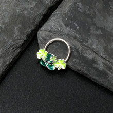 将图片加载到图库查看器,16G 3/8 Glitter Top Hat Shamrocks St Patricks Hinged Segment Ring