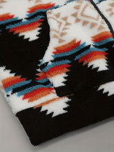 Load image into Gallery viewer, Modern Women Geometric Zip-Up Sherpa Jacket With Hood And Pockets Stylish Winter Jacket