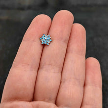 Load image into Gallery viewer, 16G 5/16 Blue CZ Gem Snowflake Blues Labret Monroe Tragus