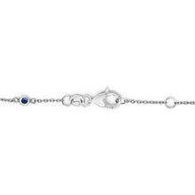 Load image into Gallery viewer, 14K White Gold Alternating Blue Sapphire and White Diamond Bezel Station Chain Bracelet (I-J Color, SI2-I1 Clarity) - 8" Inches