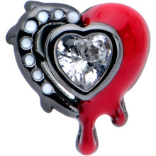 Load image into Gallery viewer, 16G 5/16 Clear Gem Black Bleeding Heart Labret Monroe Tragus