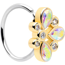Load image into Gallery viewer, 20G 5/16 Aurora Gem Golden Crown Deluxe Nose Hoop