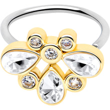 Load image into Gallery viewer, 20G 5/16 Clear Gem Golden Crown Deluxe Nose Hoop