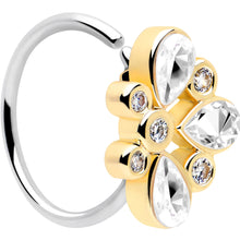 Load image into Gallery viewer, 20G 5/16 Clear Gem Golden Crown Deluxe Nose Hoop