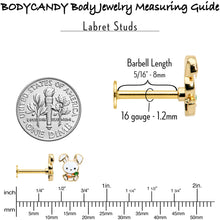 Load image into Gallery viewer, 16G 1/4 Gold Hue Cutie Easter Bunny Dangle Cartilage Tragus Earring