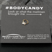 Load image into Gallery viewer, 20G 5/16 Gold Tone Cutie Easter Bunny Nose Hoop