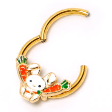 将图片加载到图库查看器,16G 3/8 Gold Tone Cutie Easter Bunny Hinged Segment Ring