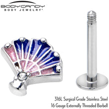 Load image into Gallery viewer, 16G 5/16 Clear CZ Gem Mesmerizing Ocean Sea Shell Magic Labret Tragus