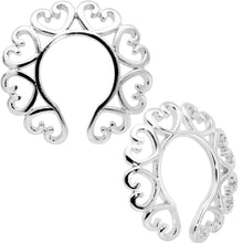 Load image into Gallery viewer, Filigree Hearts Clip On Fake Nipple Ring Set