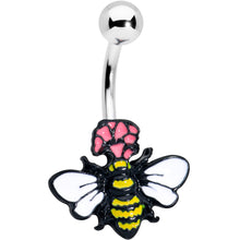 将图片加载到图库查看器,Busy Bee Flower Belly Ring