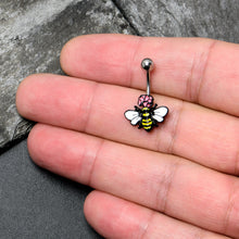 将图片加载到图库查看器,Busy Bee Flower Belly Ring