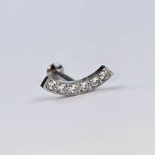 Load image into Gallery viewer, 16G 5/16 CZ Stainless Steel Threadless Curved Push In Tragus Labret
