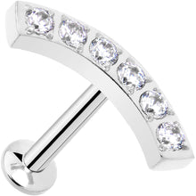 Load image into Gallery viewer, 16G 5/16 CZ Stainless Steel Threadless Curved Push In Tragus Labret