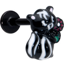 Load image into Gallery viewer, 16G 5/16 Black Funky Skunk Labret Monroe Tragus