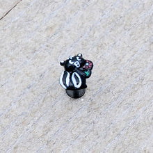 Load image into Gallery viewer, 16G 5/16 Black Funky Skunk Labret Monroe Tragus