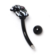 Load image into Gallery viewer, 16G 5/16 Black Funky Skunk Curved Eyebrow Ring