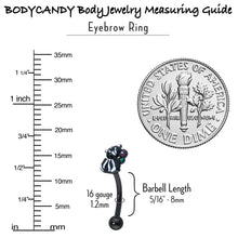 Load image into Gallery viewer, 16G 5/16 Black Funky Skunk Curved Eyebrow Ring