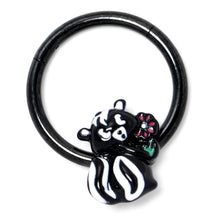 Load image into Gallery viewer, 16G 3/8 Black Funky Skunk Hinged Segment Ring