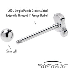 Load image into Gallery viewer, Glitter Top Hat Shamrock St Patricks Barbell Tongue Ring