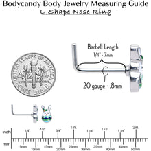 Load image into Gallery viewer, 20G 7mm Easter Egg Bunny L Shape Nose Ring